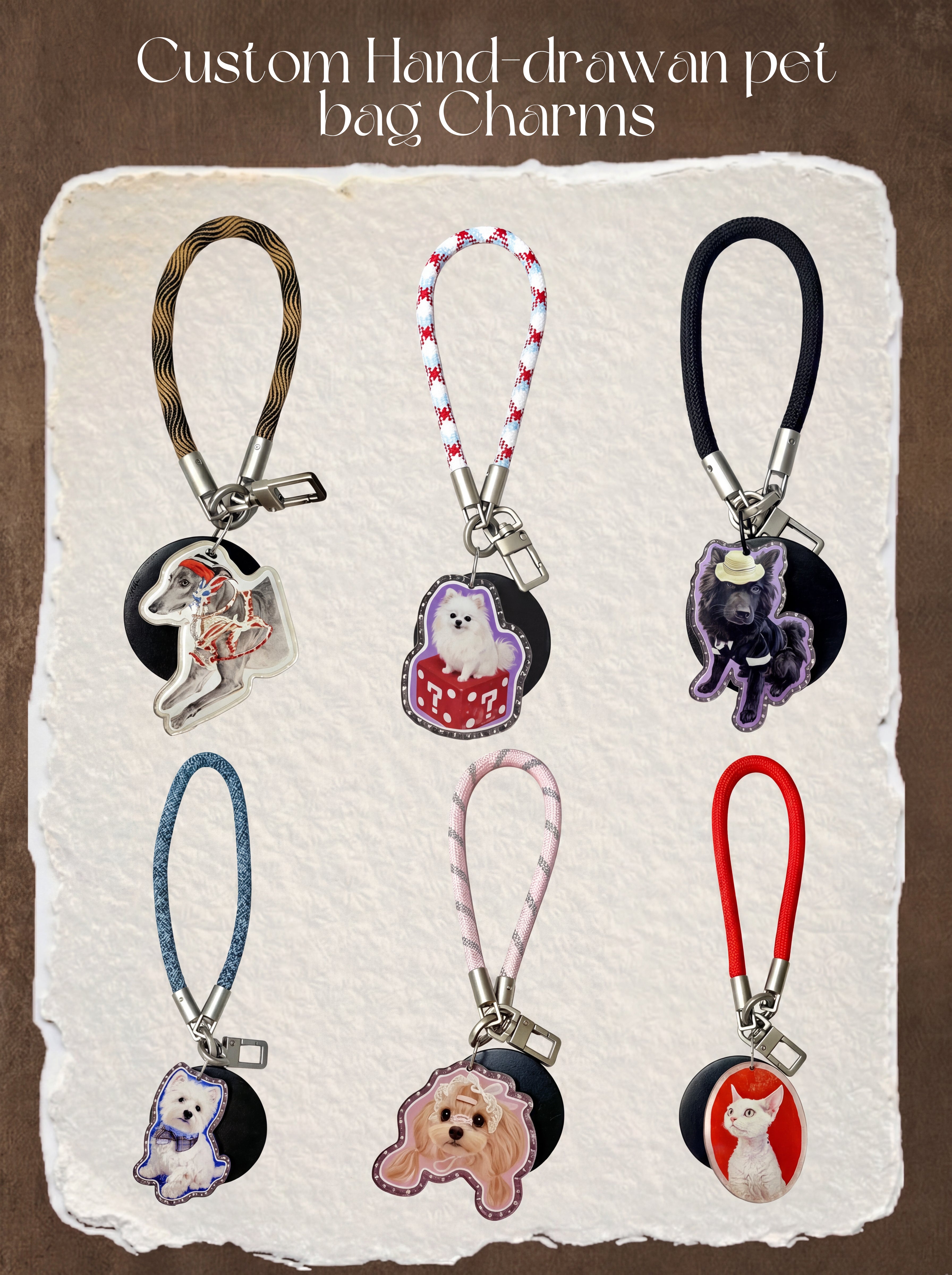Custom Hand-drawn Pet Bag Charms