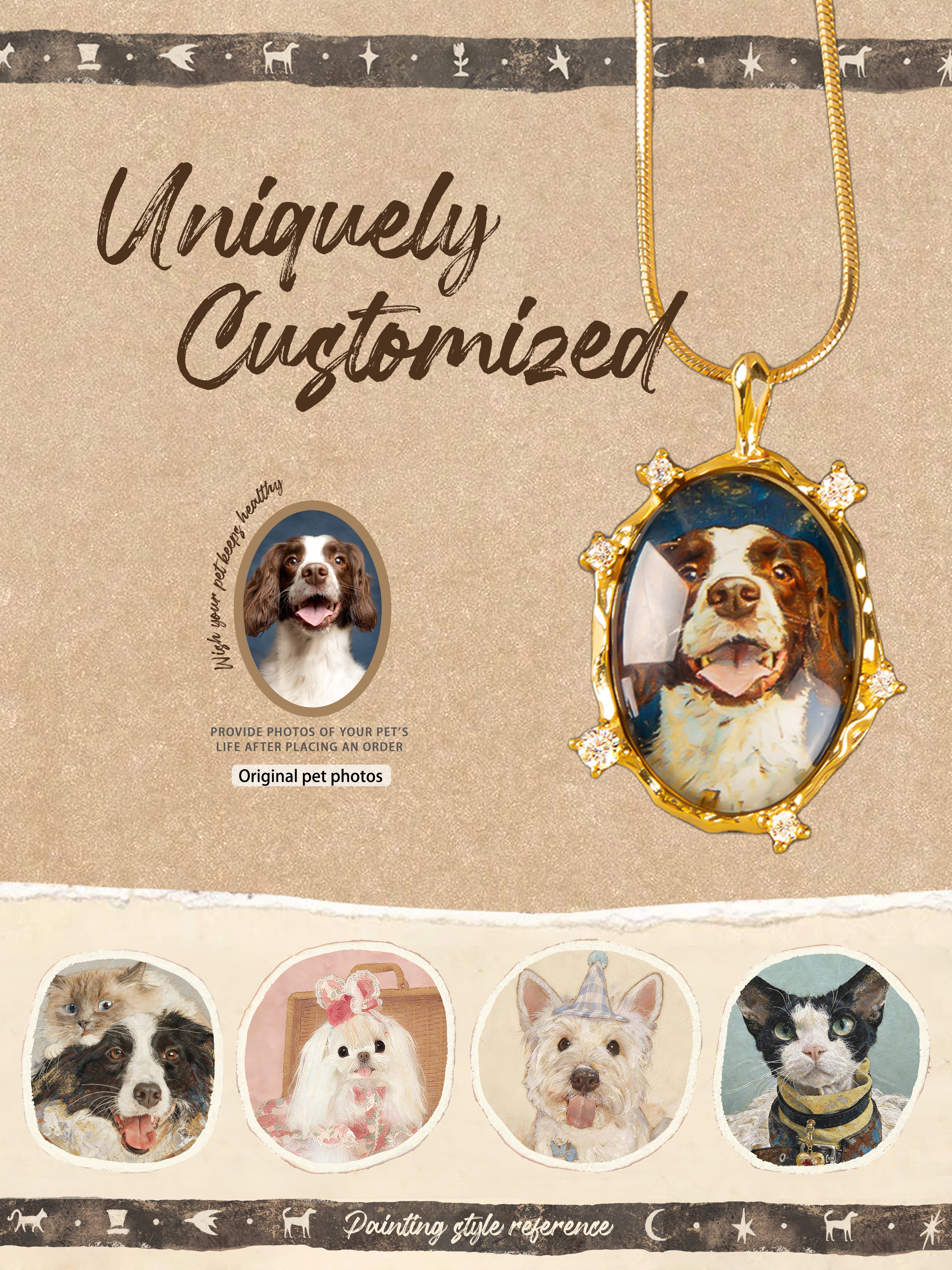 Dongba Pet Portrait Necklace