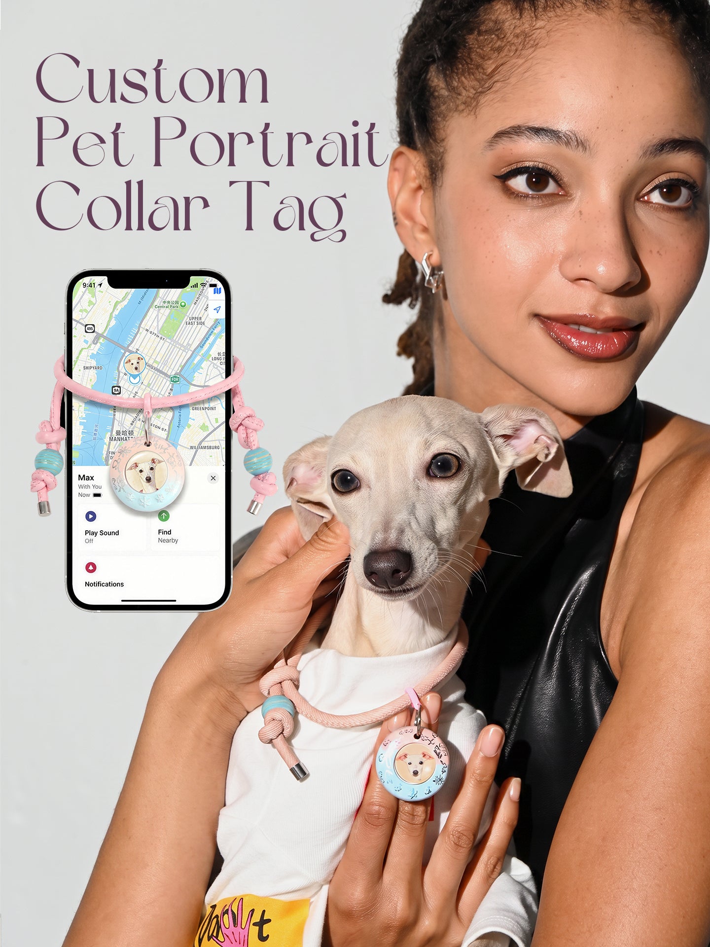 Custom Pet Portrait Collar Tag