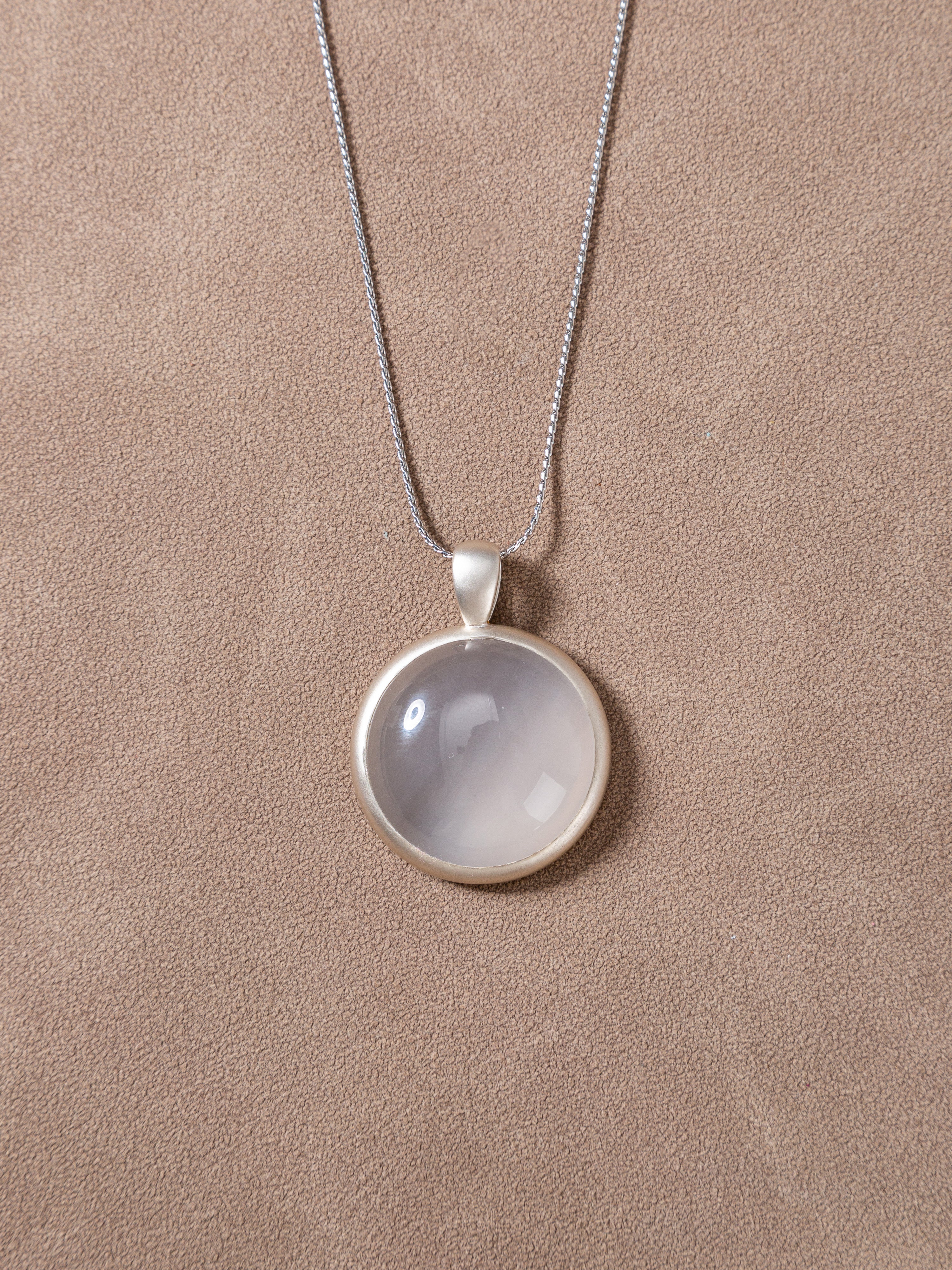 Icy White Chalcedony Necklace
