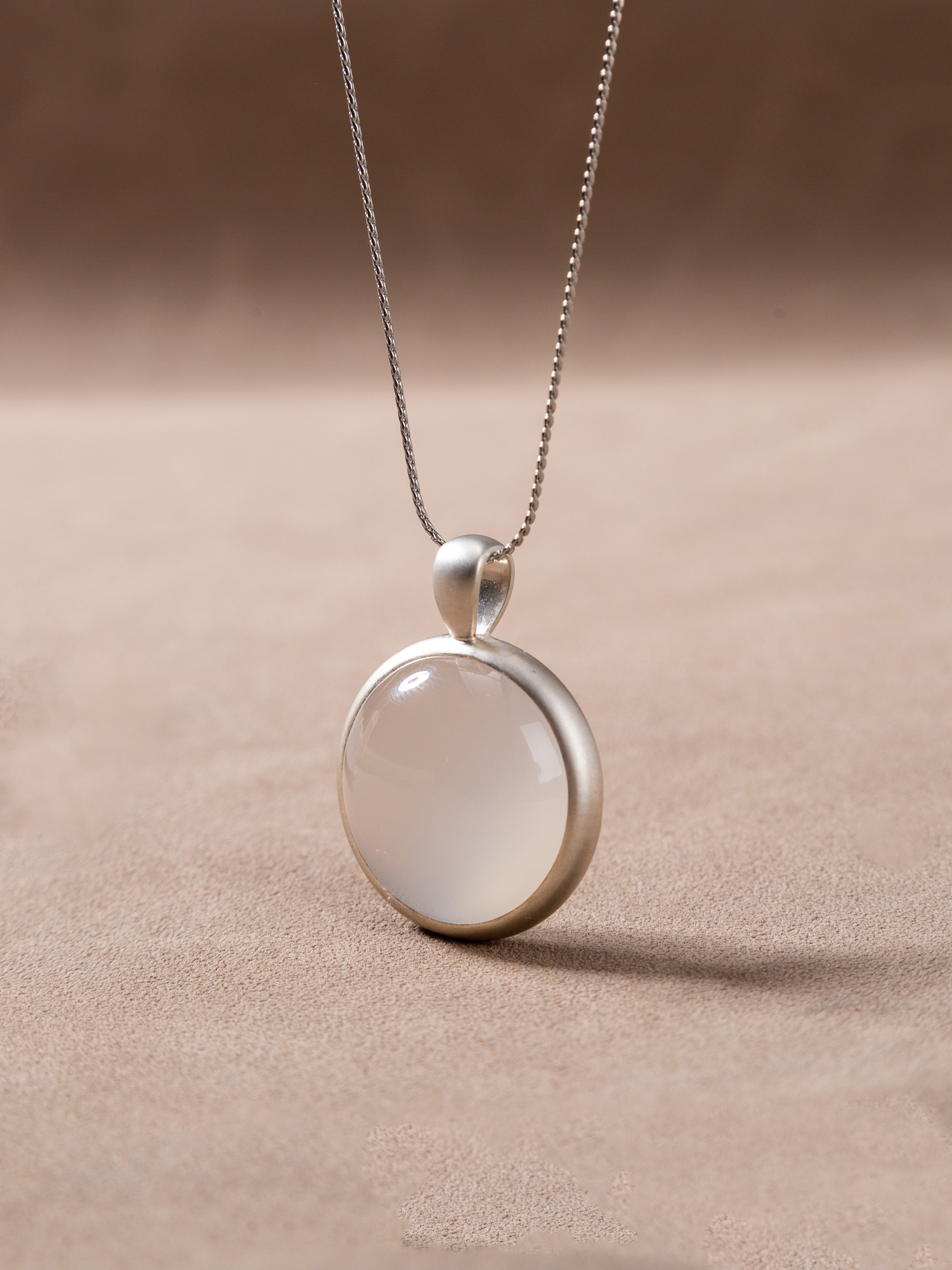 Icy White Chalcedony Necklace