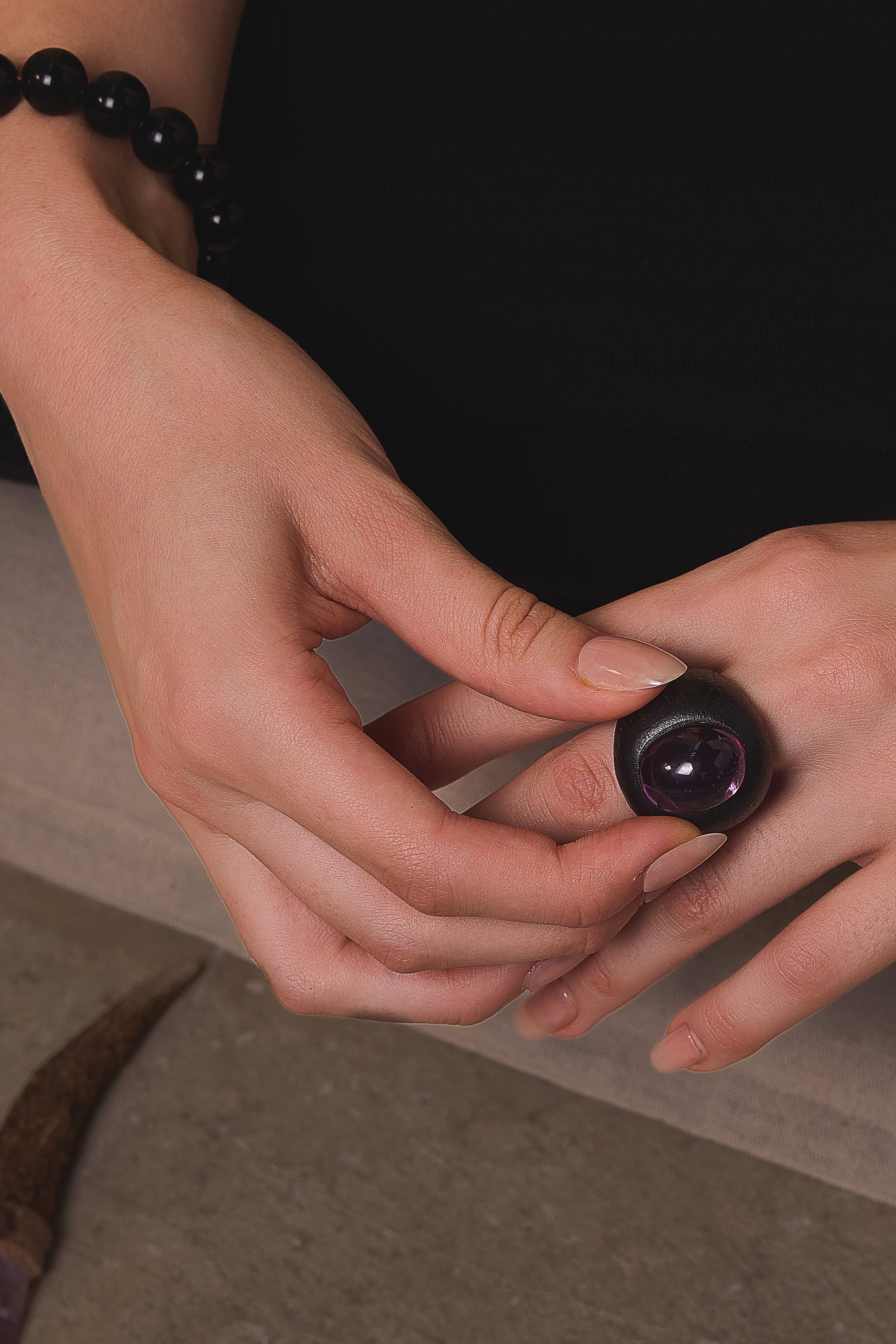Natural Amethyst Metaphysical Healing Ring