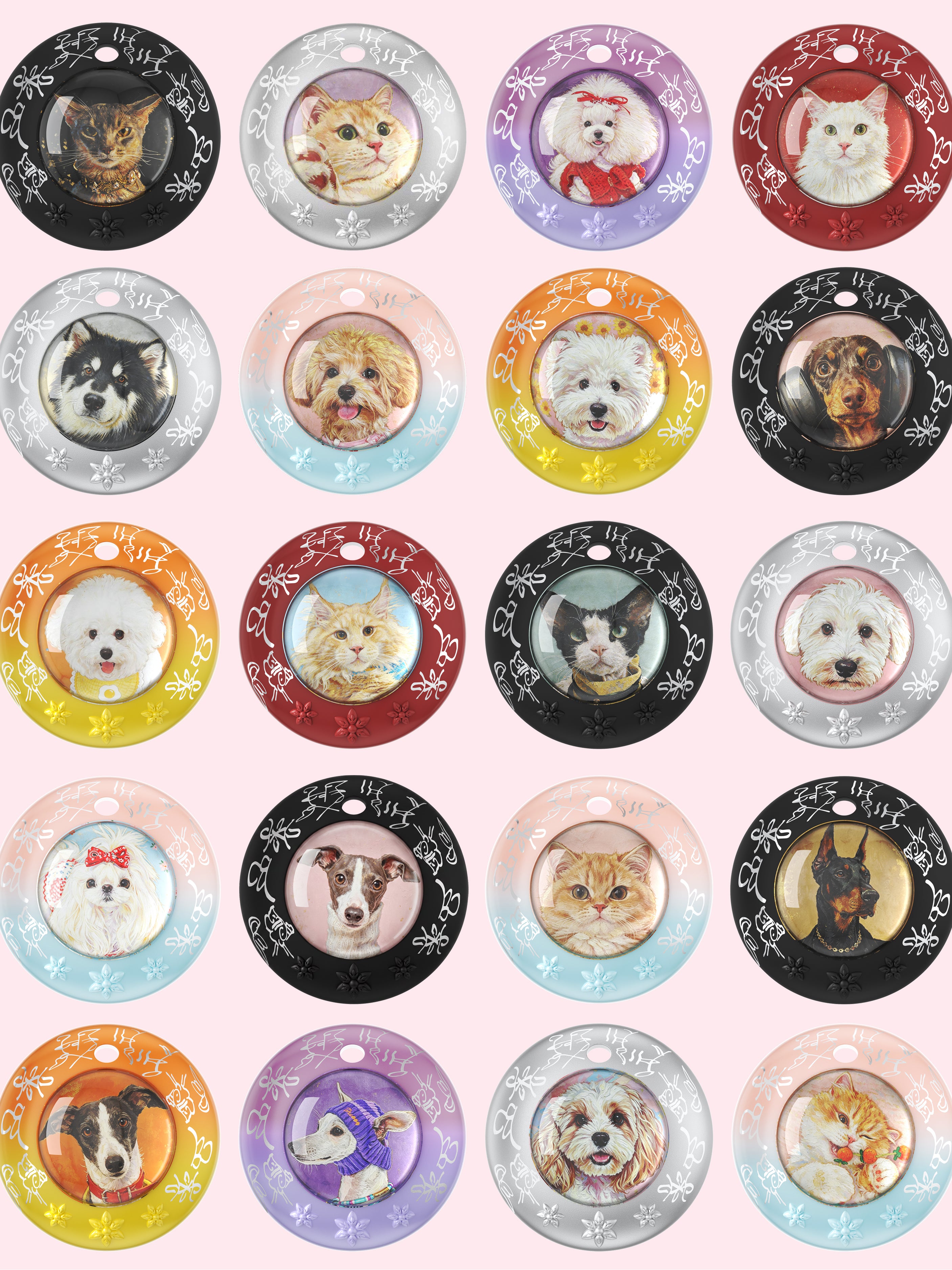 Custom Hand-Drawn Pet Portrait Collar Tag
