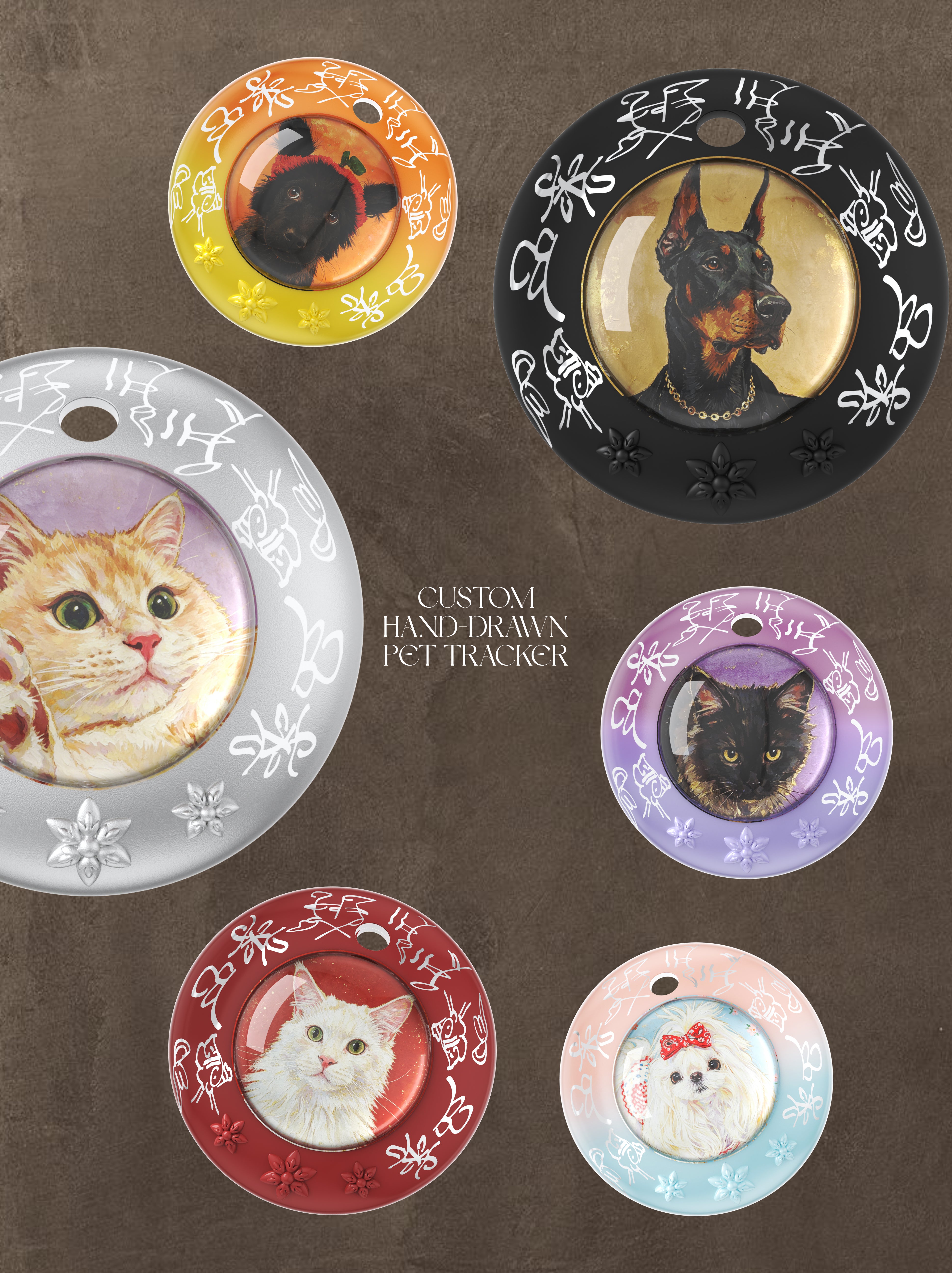 Custom Hand-drawn Pet Tracker